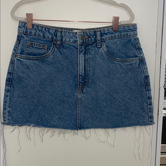 Cotton On Blue Frayed Hem Mini Skirt | 8 - Picture 1 of 9